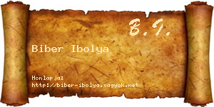 Biber Ibolya névjegykártya